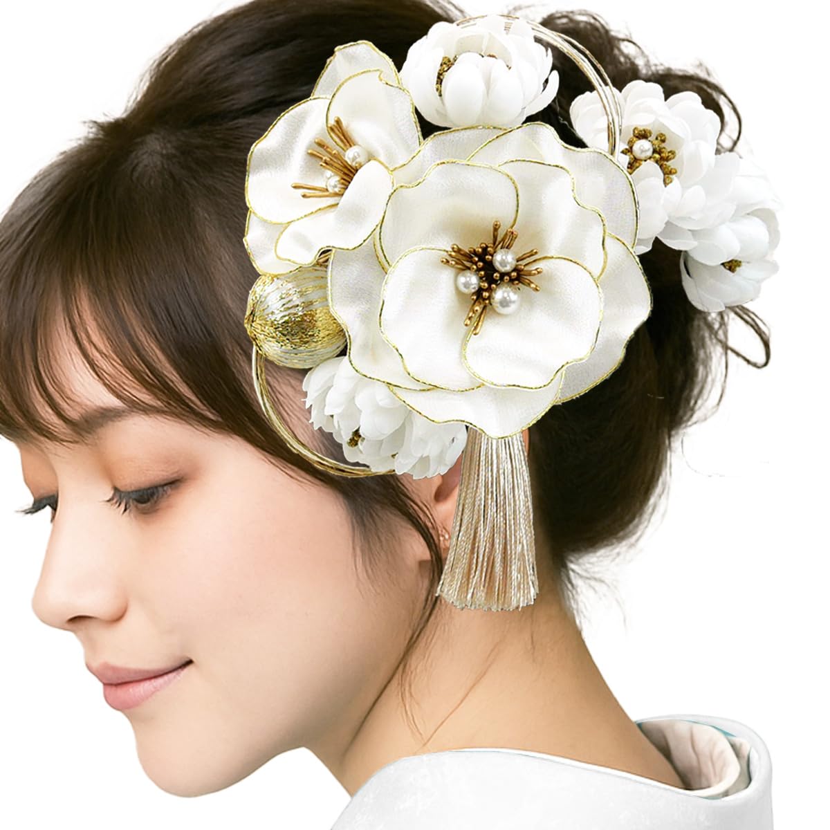 （胡蝶シリーズ）オーガンジー刺繍風髪飾り　菊　蝶　成人式　卒業式 61n7oWhMZLL.jpg