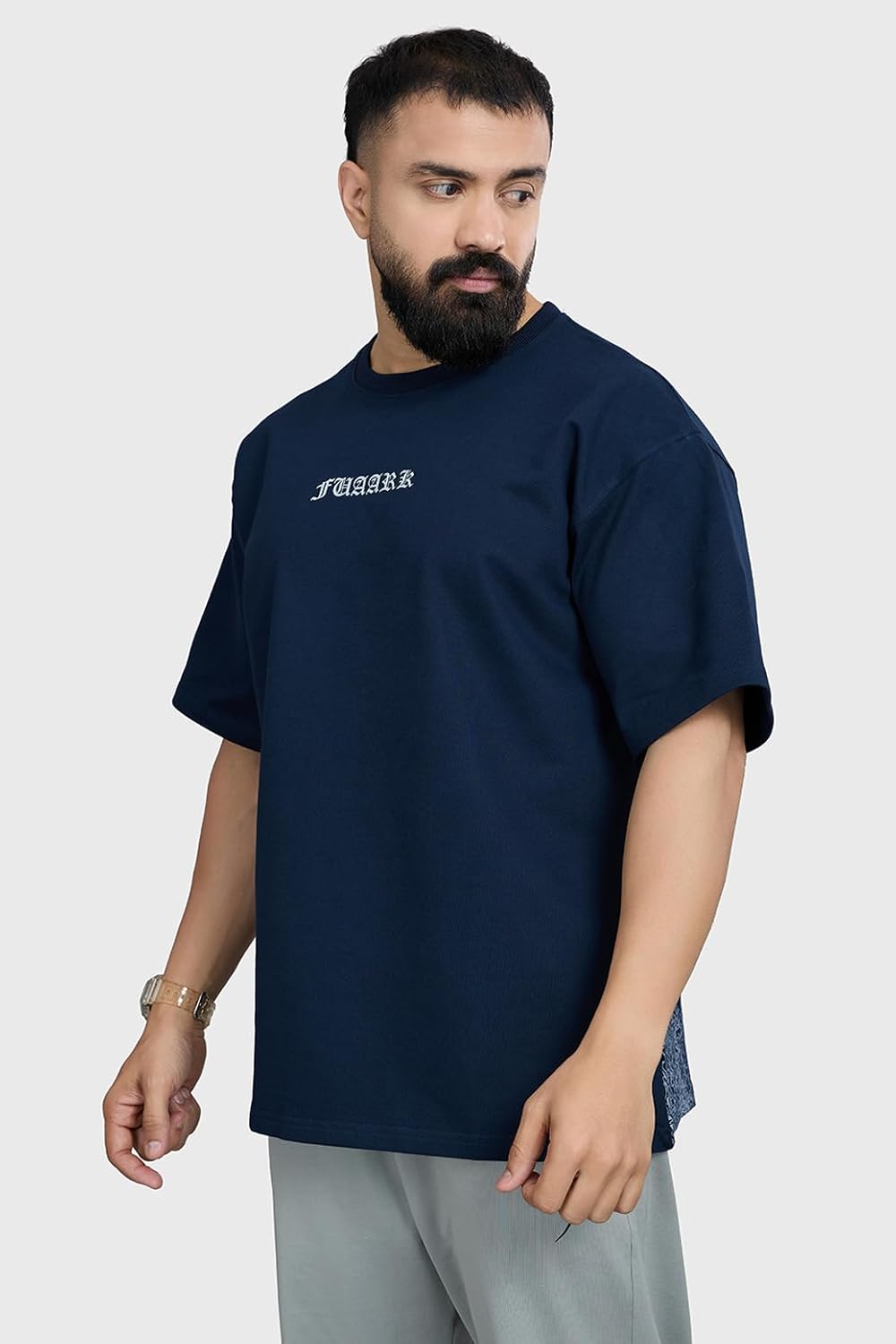 Buy Now Fuaark Mens Sword 3/4 Sleeves Cotton Oversized Fit Printed G...