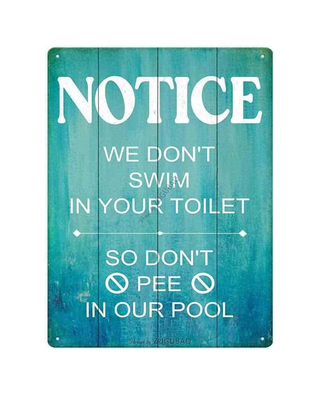 CBQZCHWDKT Comical Pool Rules and Warning Sign Outdoor Metal Tin Plaque for Backyard Swimming Pool Deck Patio or Garden 8 X 12 inch​