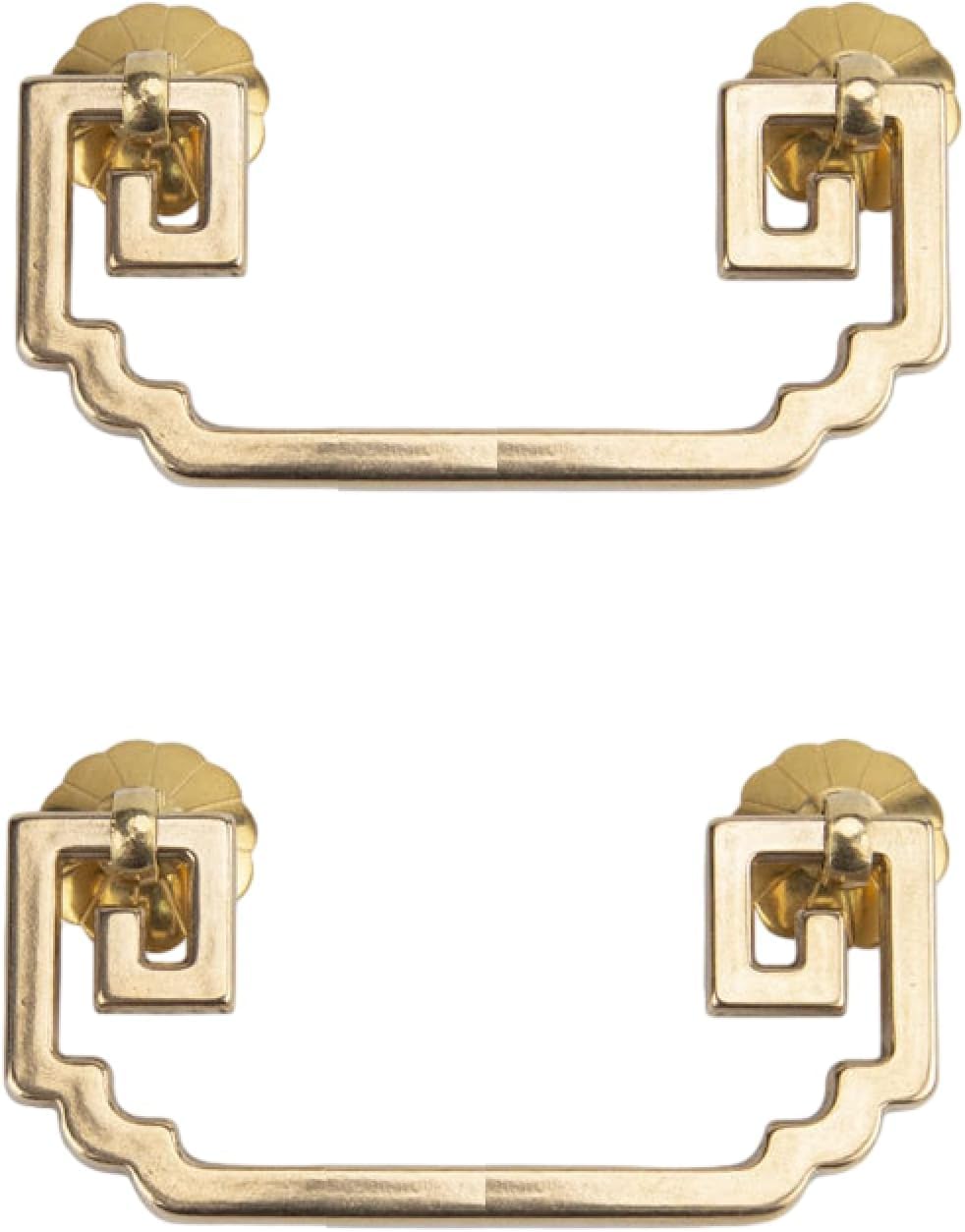 Tnbccxn 8.0Cm Brass Color Cabinet Handles, Cabinet Handles,2Pack Chinese Style Antique Handle(8.0Cm Brass Color)