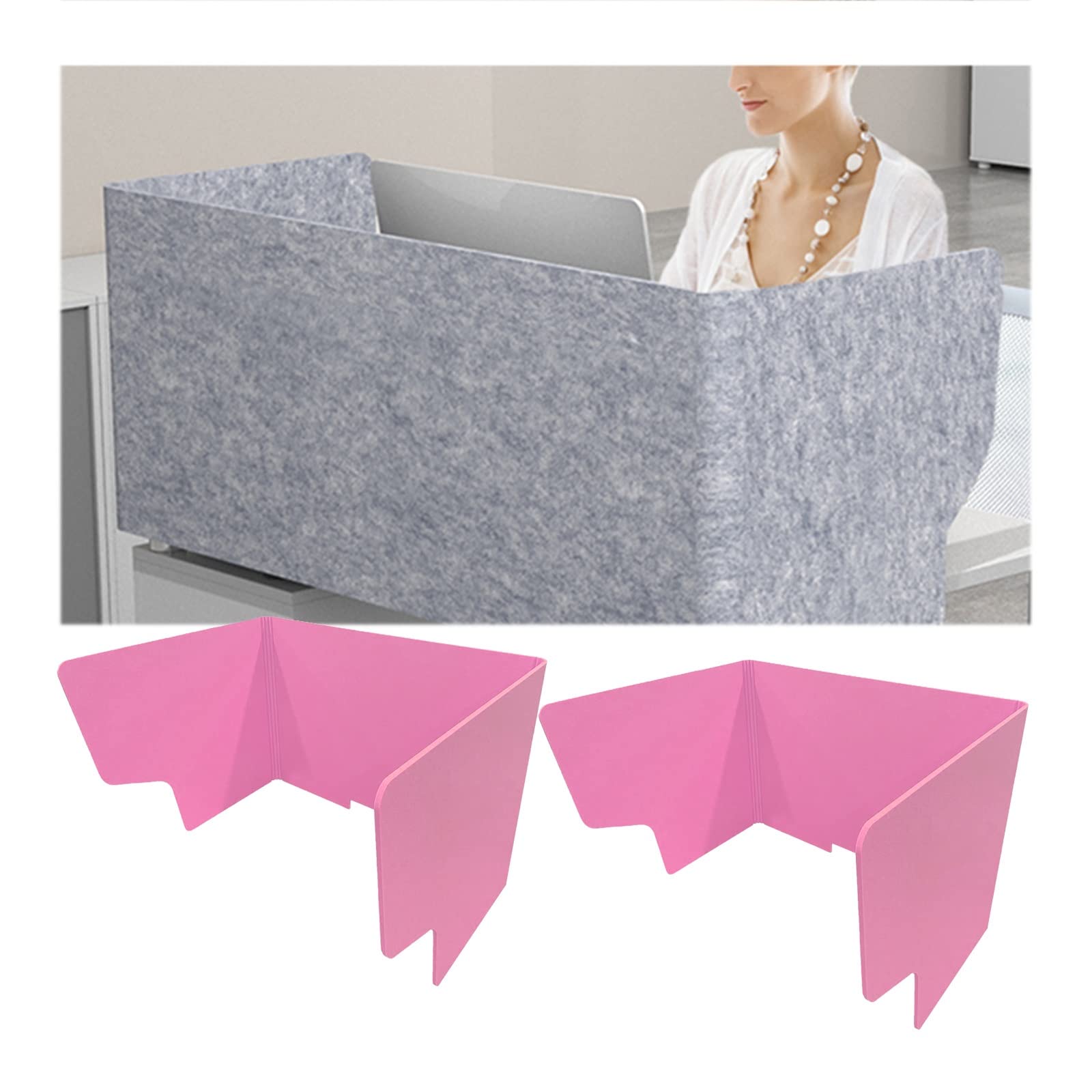 HJYCLFAZU Portable Acoustic Desk Divider 2 Soundproof Panels Freestanding Noise Barrier Partition for Office Classroom Home 24"x31"x39" Effective Sound Absorption