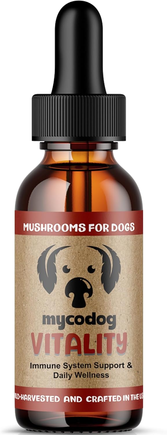 MycoDog Vitality - Mushroom & Adaptogen Supplement for Dogs - Immune Health, Senior Dog, & Daily Wellness Support - Turkey Tail Mushroom for Dogs, Reishi, Chaga
