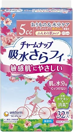 Amazon チャームナップ ふんわり肌 女性用 5cc 32枚 パンティライナー 17 5cm 軽い尿もれの方 チャームナップ パンティーライナー