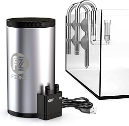 FZONE Aquarium Filter Kit, External Canister Filter 79 GPH for Small Aquariums, Quiet Pump, Dual-Layer Filtration, Adjustable in/Out Pipes, Stainless Steel Design for Tanks up to 24 Gallon