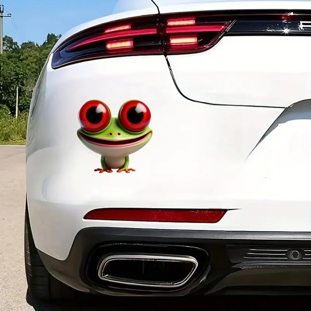 2 pcs Frogs Drinking Coffee Funny Car Bumper Sticker,6 Inch Vinyl Decal, Waterproof,Die-Cut for Windows,Laptops W-05 - Image 2