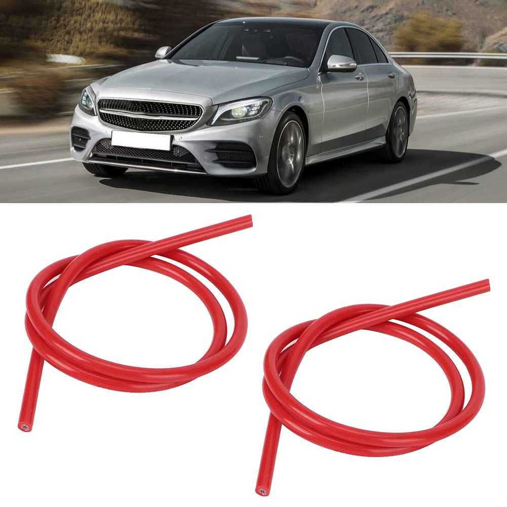 2 pezzi Cavo di accensione per candele, 8MM Cavo Candela Silicone con Nucleo in Carburo(1M)(Rosso)