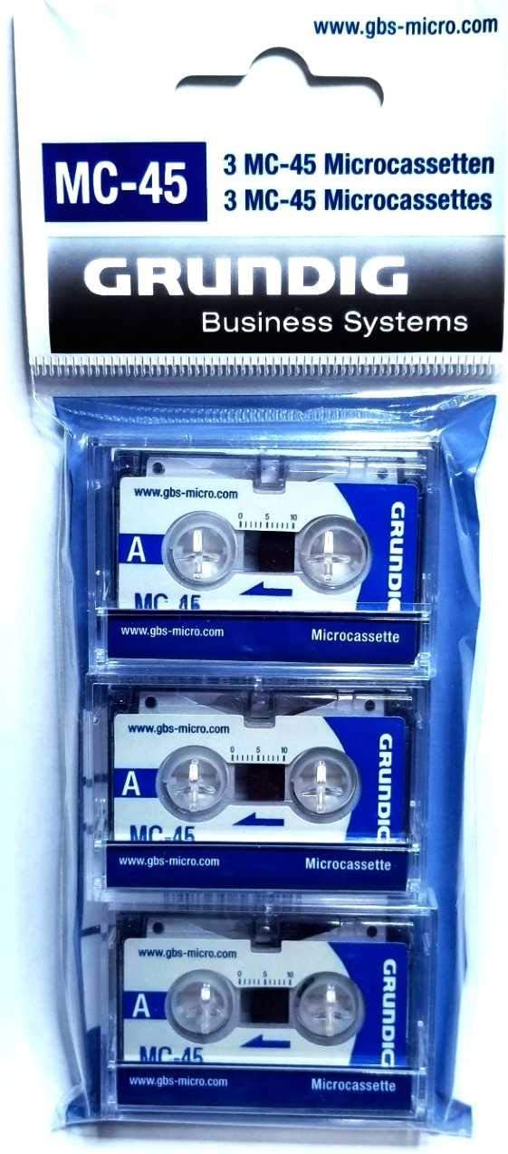 GRUNDIG Micro MC-45 Lot de 3 cassettes vocales 2 x 22,5 min