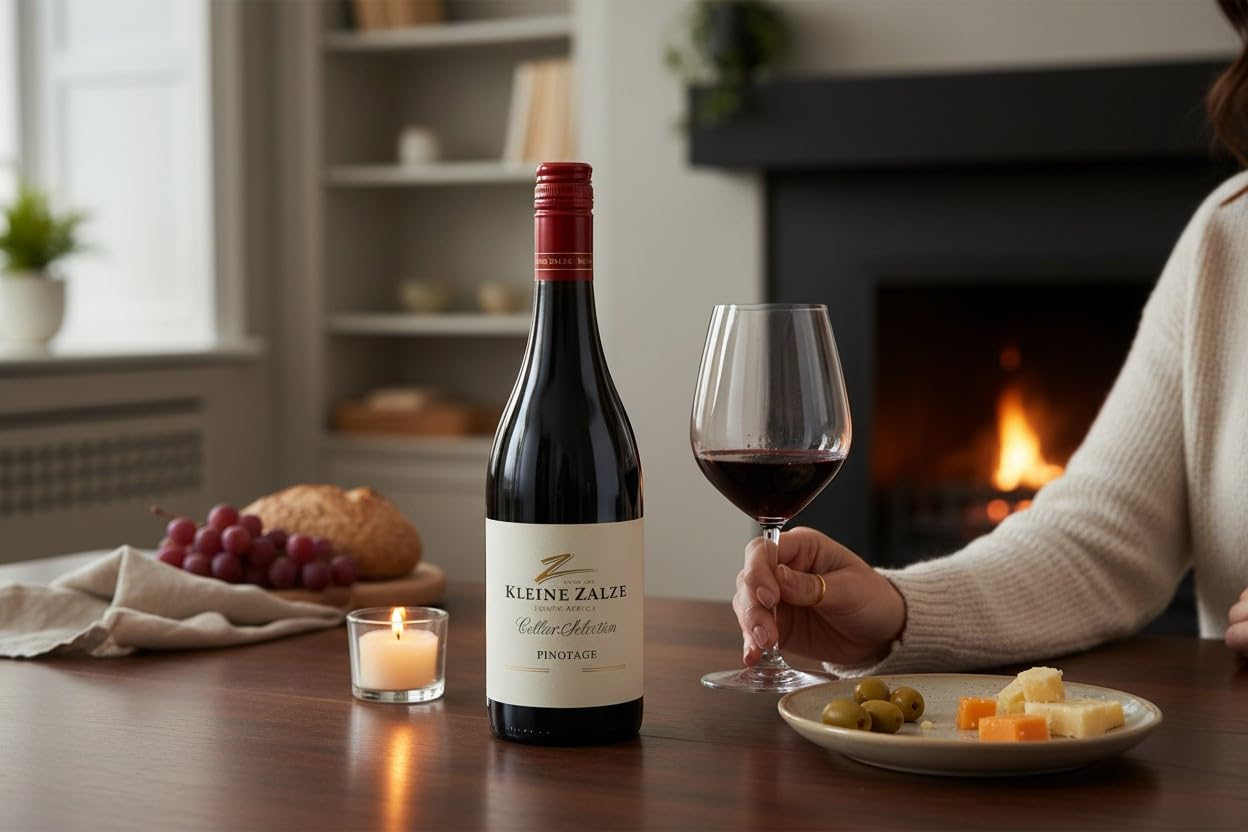 MARKE Kleine Zalze Cellar Selection Pinotage 2023 – 6er Karton (6 x 0,75L) Trockener Rotwein aus Stellenbosch, Südafrika - Barrique Ausbau - Pflaume & Röstaromen (Pinotage)