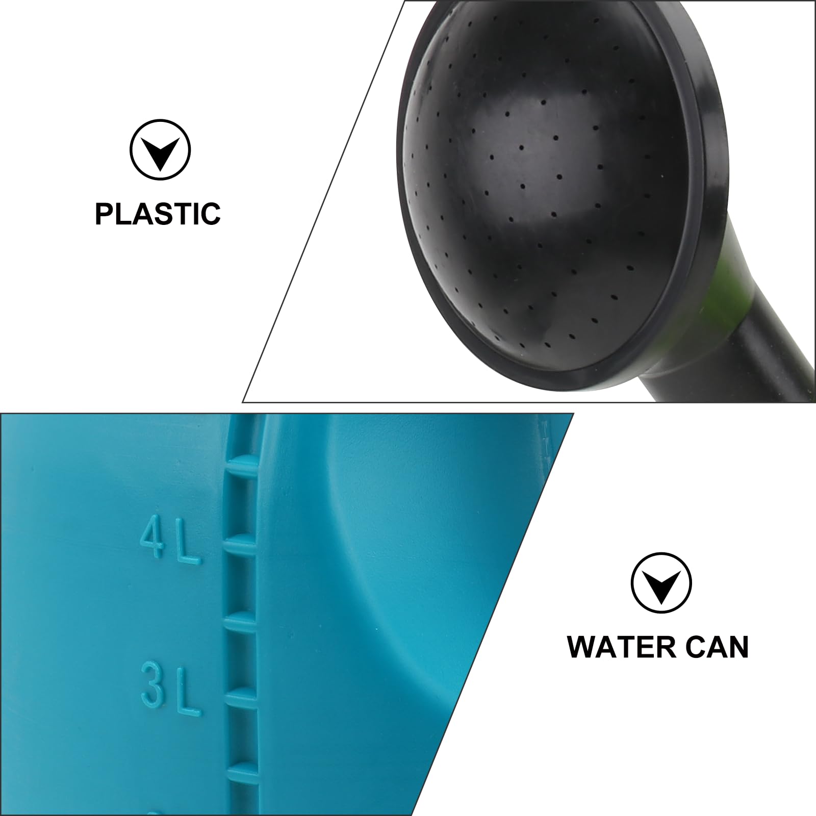 Housoutil Regadera de Plástico para Jardín 5L Boquilla Larga Azul Aspersor para Macetas y Pulverizador de Agua para Riego y Reutilizable