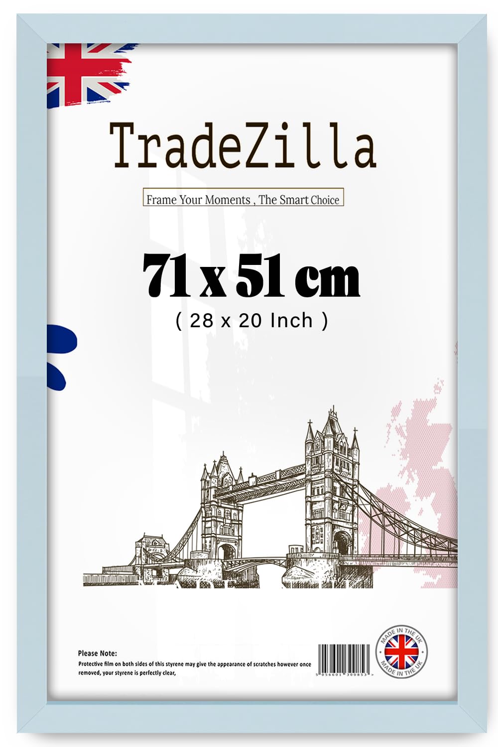 TradeZilla | Modern 710 x 510 mm wood Finish, 28x20 Inch Minimalist Wall Decor, Ready to Frame, for Office & Study Room (71 x 51 CM) [ Light Grey ]