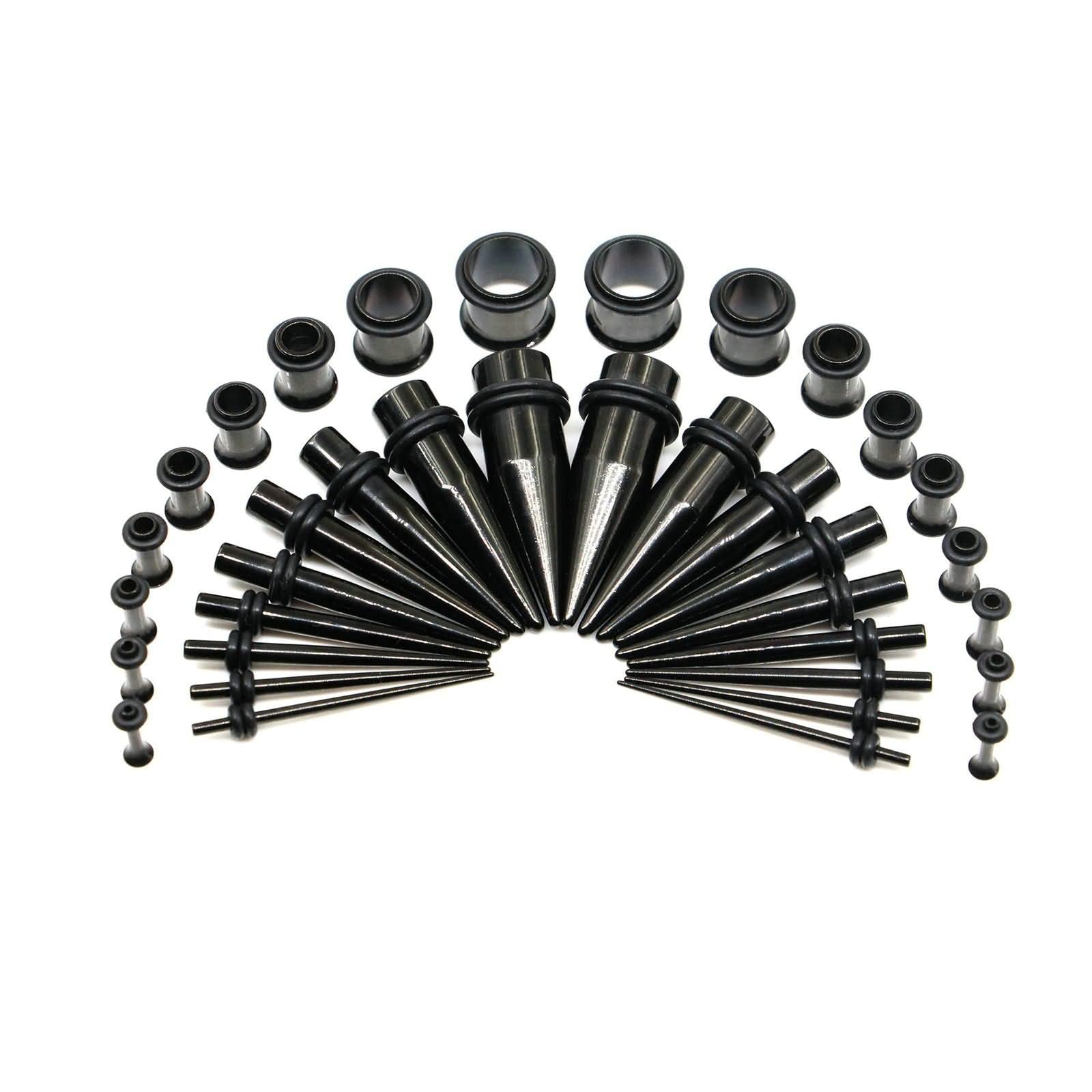 Ear Flesh Tunnel 1.6mm-10mm, 36 Stück Tunnel Edelstahl Kegel Hoop Dehn Tunnel Set 14G-1/2 inch Ohr Tunnel Piercing Schmuck