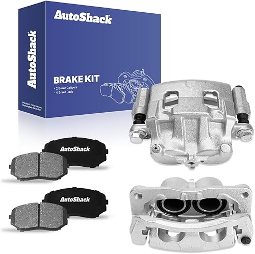 AutoShack - Juego de 2 pinzas de freno delanteras y pastillas de cerámica de repuesto para Ford Edge 2011-2014 2007-2011 2012 2013 2014 2015 Mazda