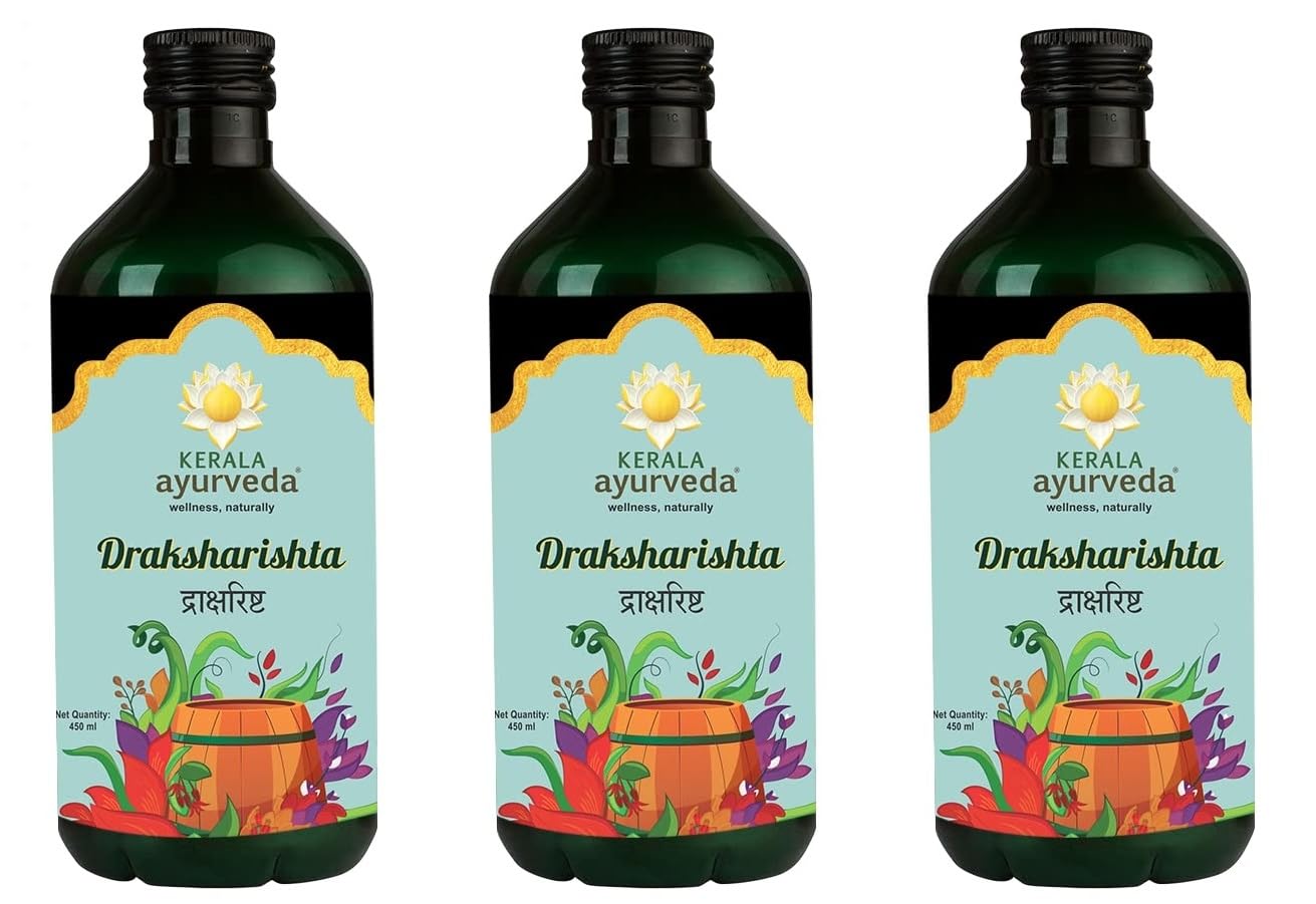 Kerala Ayurveda Draksharishta 450 ml | For Anemia | Non-Constipating Iron Tonic | Herbal Blood Purifier | To Flush Out Blood Impurities | For General Debility x Pack of 3 (B0CST2SFTJ) Amazon Price History, Amazon Price Tracker