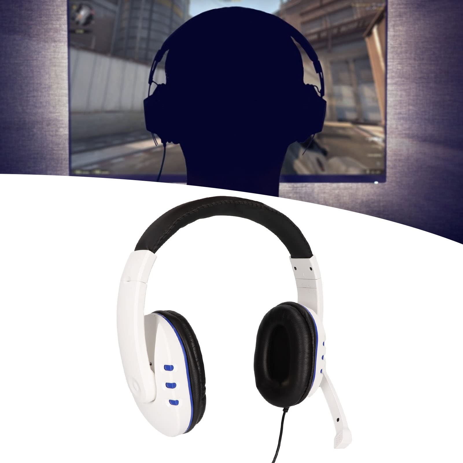 Vomeko Set di accessori per controller PS5 12 in 1 con cuffie da gioco, doppia stazione di ricarica, custodia protettiva e copertura per impugnatura per pollice per una migliore esperienza di gioco