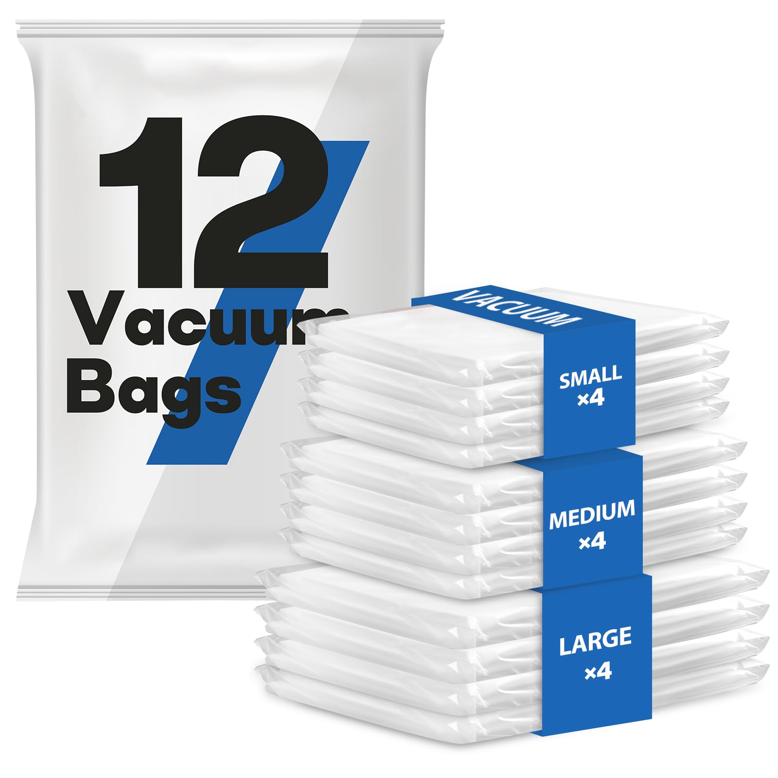 Vacbird Bolsas Vacio Ropa Con Bomba EléCtrica, 8 Piezas (2 pequeñas, 2 medianas, 2 grandes, y 2 extragrandes), Para Ropa, Mantas, Edredones, Colchas, Viajes — view 11