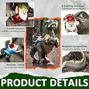 Garden Gnomes Statues Yard Decorations Outdoor Garden Decor, 14” Dinosaur Gnomes Garden Statues, Patio, Lawn Ornament, Gardening Gifts for Women for Housewarming Garden Gnomes Statues Yard Decorations Outdoor Garden Decor 14 Dinosaur Gnomes Garden Statues Patio Lawn Ornament Gardening Gifts for Women for Housewarming