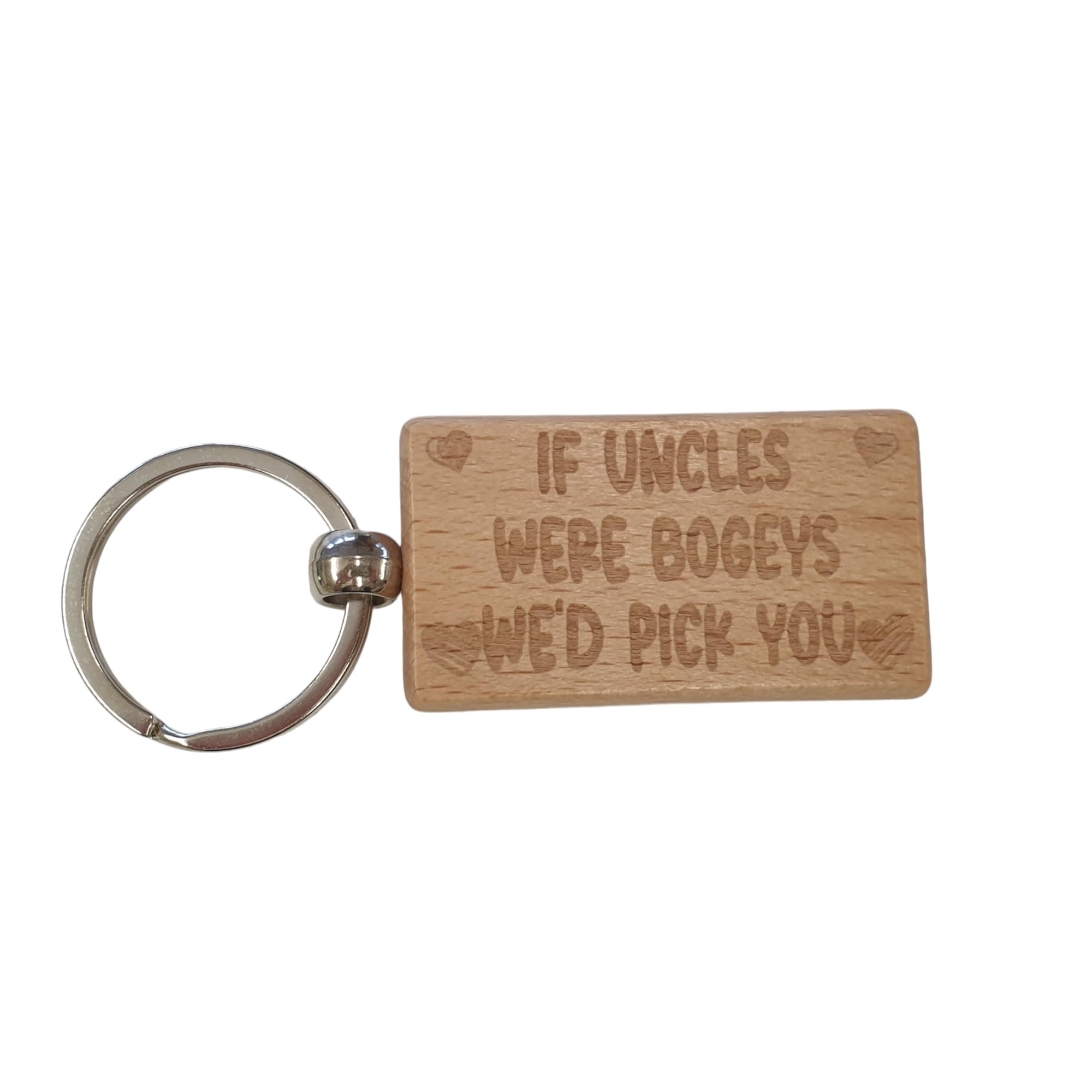 Decalarama Brown Uncle Keyring Gift If * Were Bogeys We'd Pick You Cute Engraved Wooden Key Fob Fun Novelty Nice Present