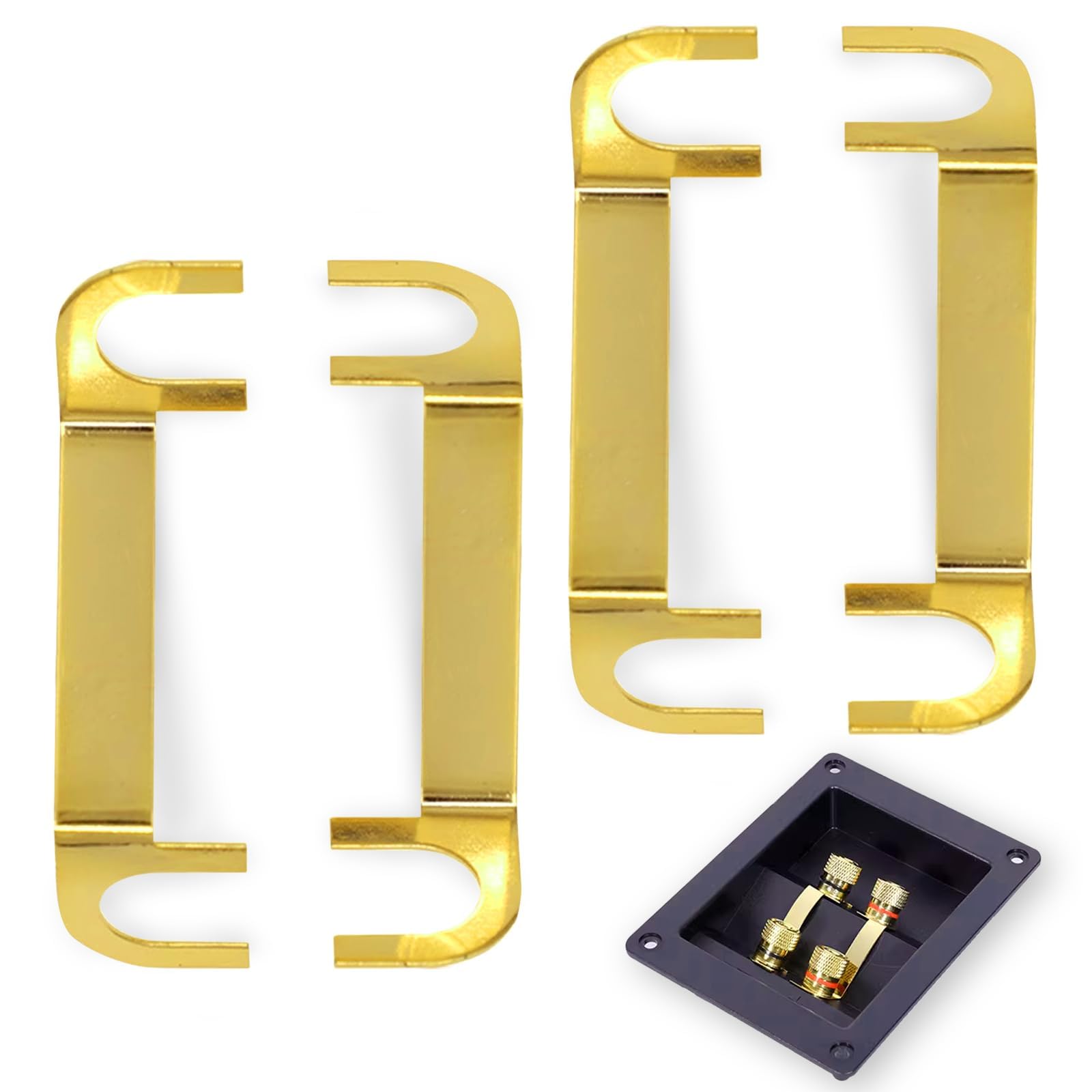Lizihaowu 4 Pack Subwoofer Box Terminal Cup, Speaker Terminal Box, Speaker Binding Post Screw Cup Connector Subwoofer Plug (Bending Piece)