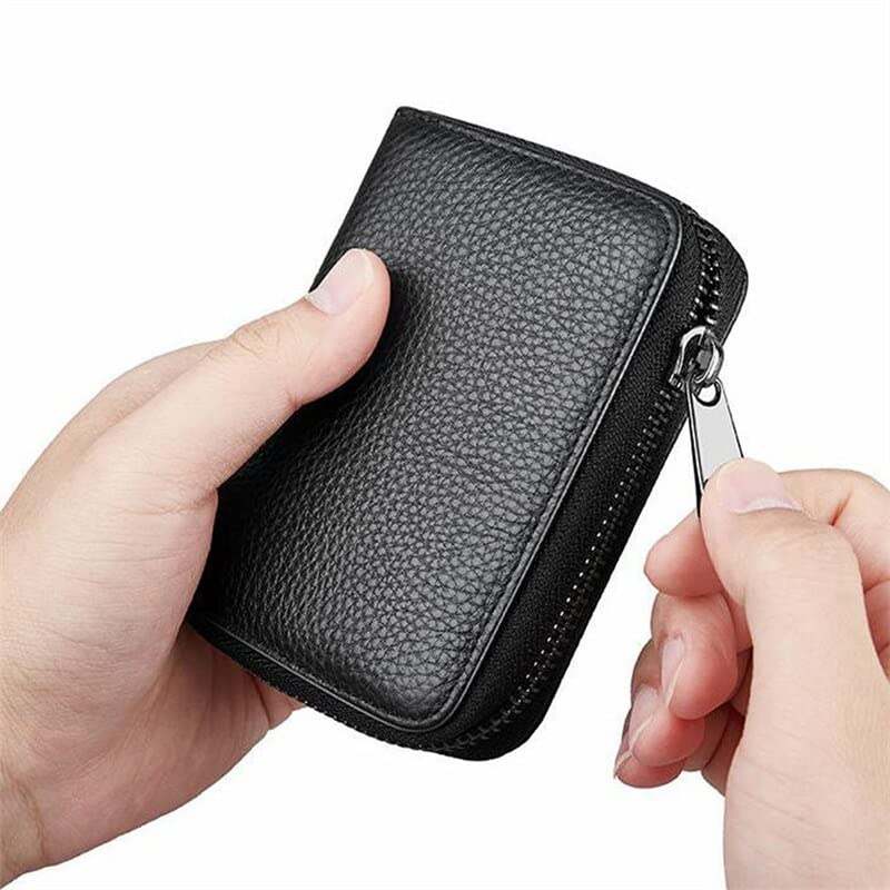 Image of VOGARD Unisex Genuine Leather Wallet with Zipper | RFID Blocking Card Holder Zipper Wallet (POP51-Multicolor)