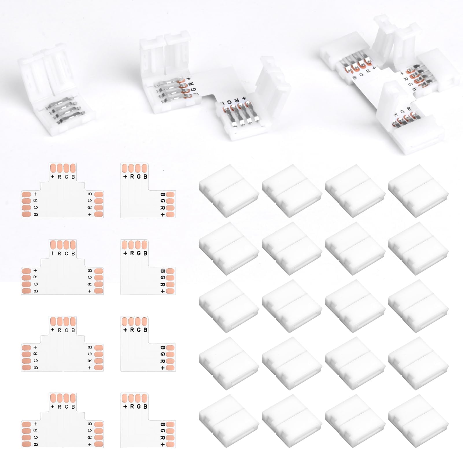 Connettori A T Per Strisce LED COB RGB - 5 Pezzi, 4 Pin, 10mm, Per Progetti Fai Da Te