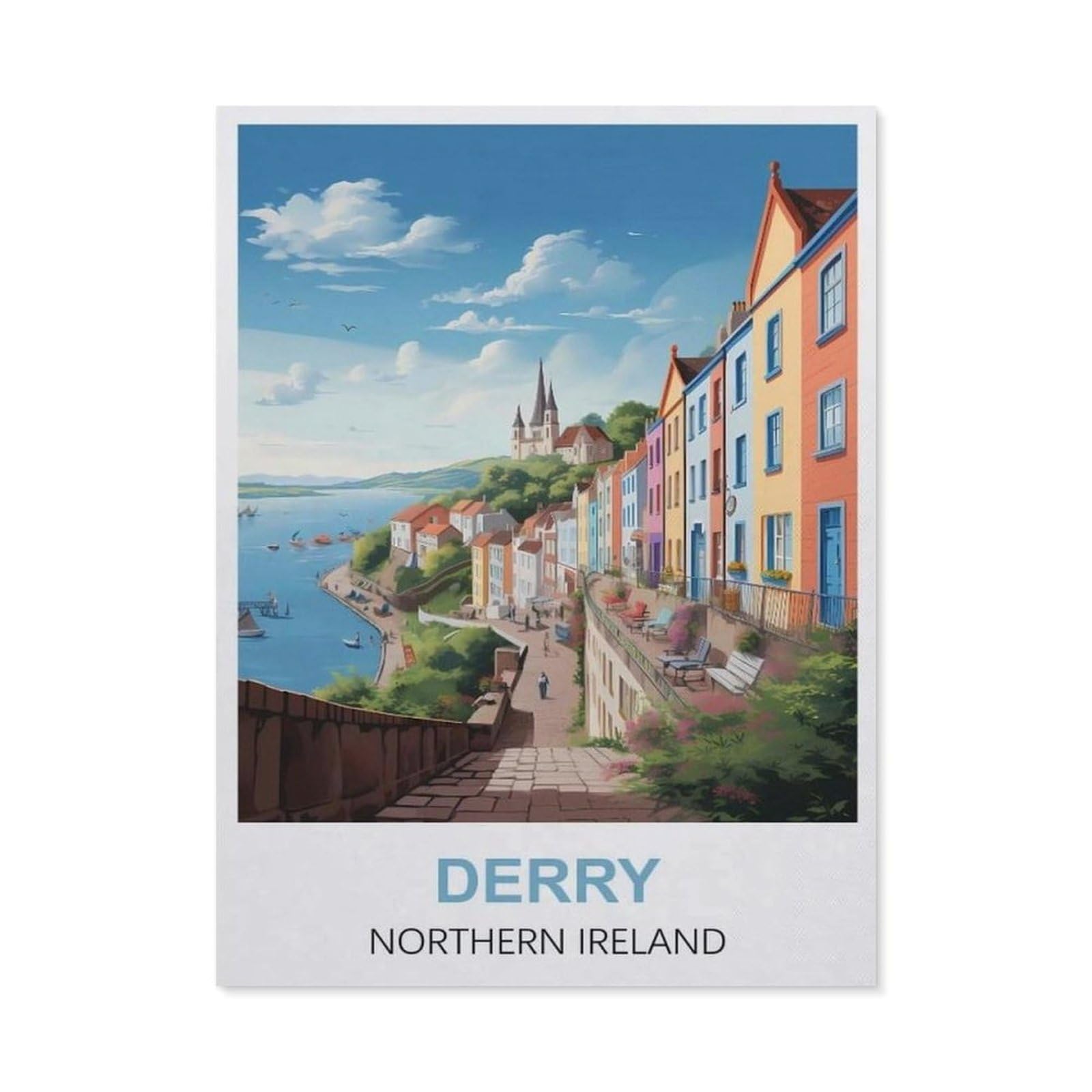 Vintage Wall Decor Metal Poster Plaque，Derry Northern Ireland