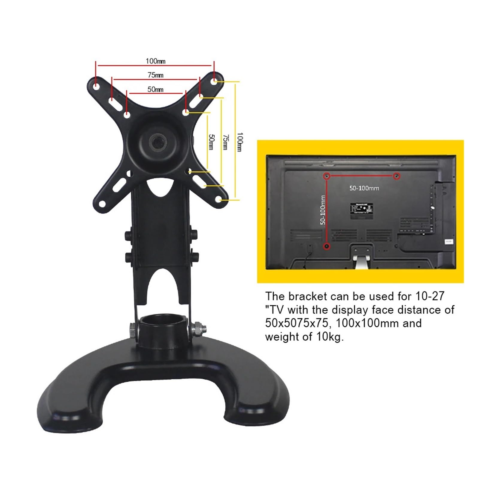 Support de Bureau Rotatif for écran LCD en Alliage d'aluminium, Support réglable en Hauteur