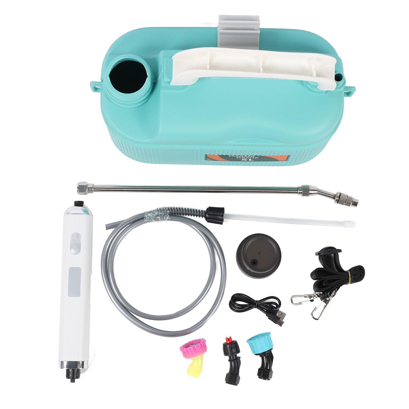 Alomejor Pulvérisateur de Jardin électrique Anti-Fuite 5L alimenté par Batterie avec Baguette Télescopique pour L'arrosage des Plantes, Conception Ergonomique pour L'arrosage des Plantes de Jardin,