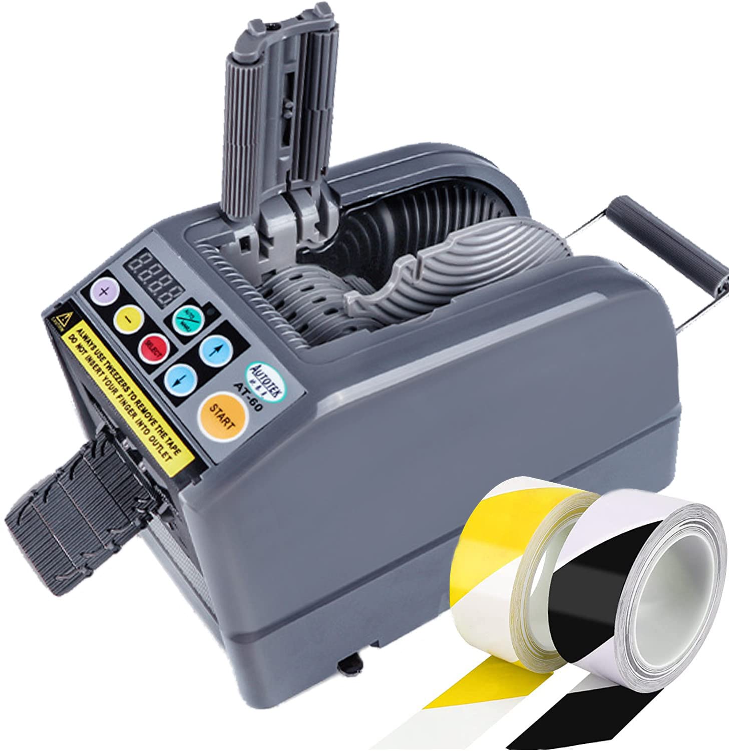 Dispensador Automático Cinta,Dispensador De Cinta Eléctrica con Modos Automático Y Manual 6 Longitud Preestablecida,Longitud Corte 5-999Mm,Ancho De Cinta De 6-60Mm