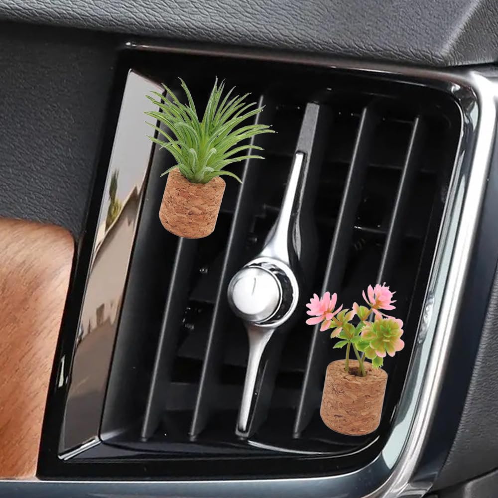 ZOSTLAND Künstliche Weihnachtspflanze, Auto-Lüftungsschlitz-Clip, Dekoration, Auto-Lüftungs-Clip, Magnet, Kühlschrank-Stick, Auto-Innendekoration, personalisierbar, Auto-Dekoration, Geschenk (4