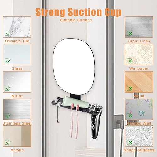 Miniatura 5 de Lflwacy Shower Mirror Fogless for Shaving, Shower Shaving Mirror with Razor Holder, Anti Fog Mirror for Shower, Bathroom Shower Mirror, Shatterproof