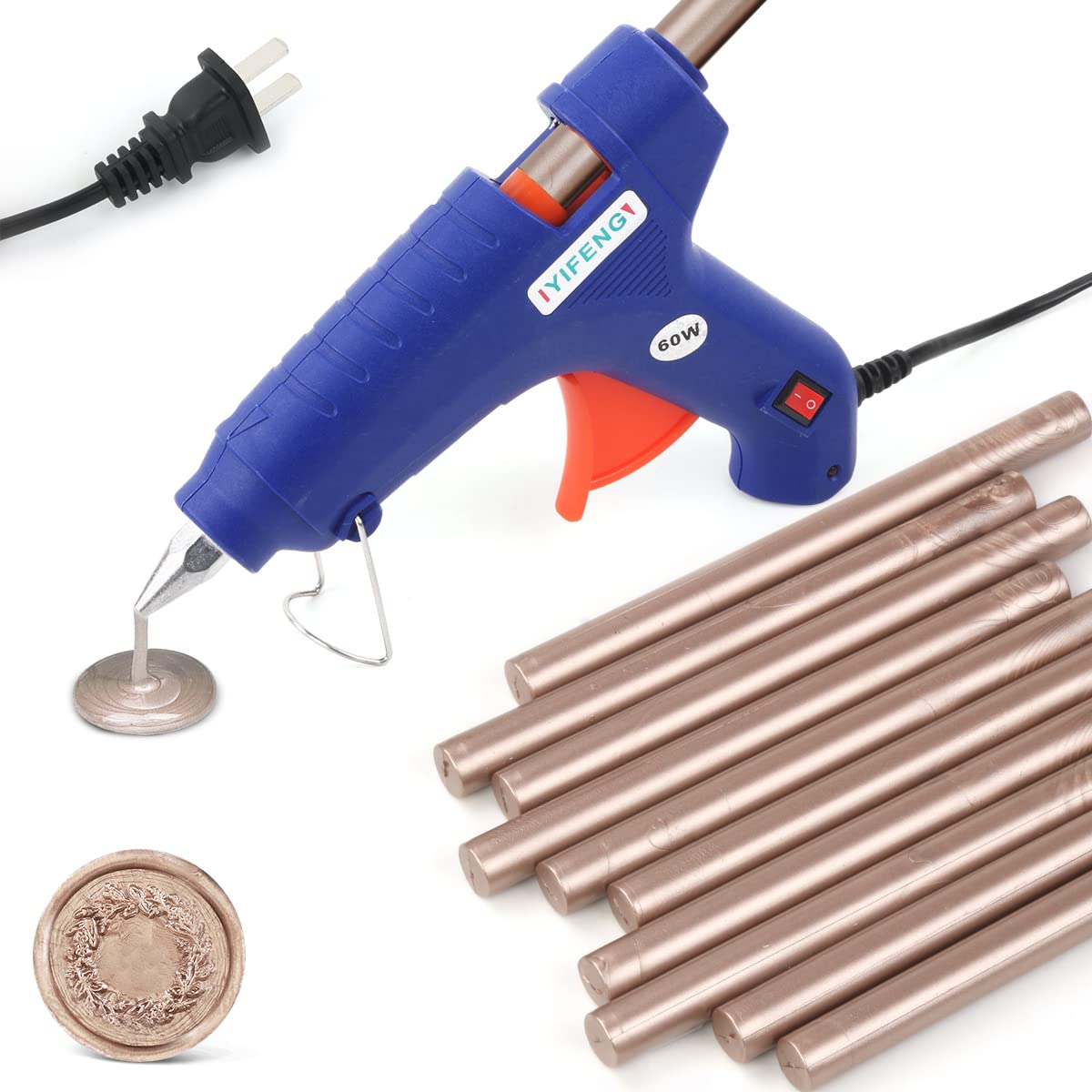 Sealing Wax Sticks with Glue Gun, HOSEALING 10Pcs Champagne