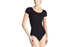 Women's Team Basic Short Sleeve Black Ballet Leotard