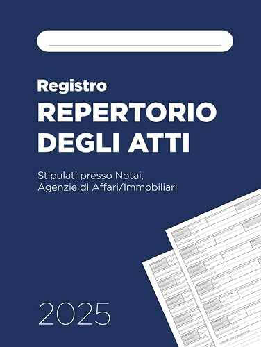 Registro Repertorio degli Atti - 2025 - Copertina rigida: Grande formato, 100 pagine