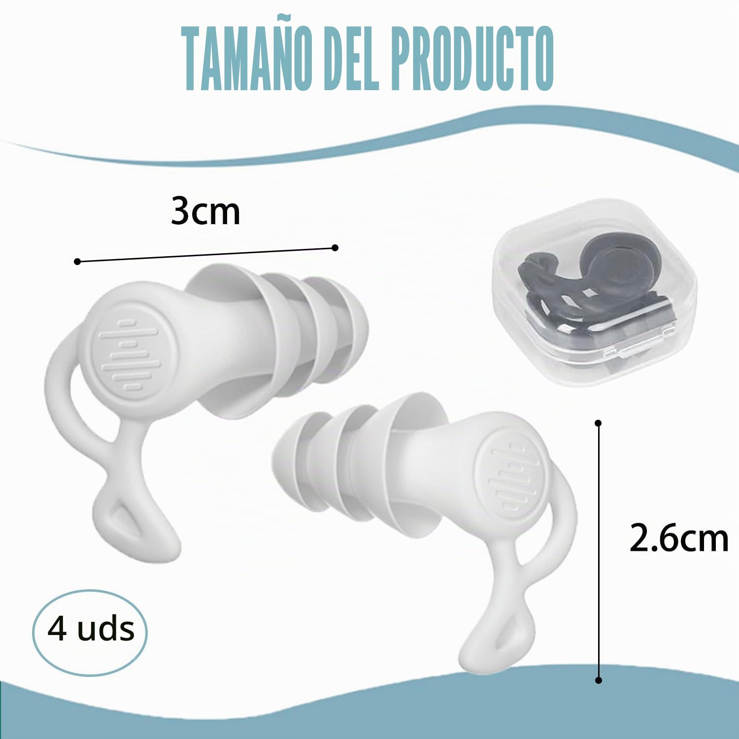 Tapones Oidos Silicona Natacion para Adulto, 2 Pares