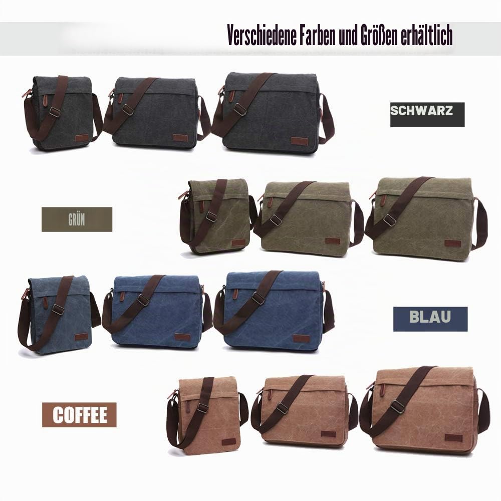 LOSMILE Herren Umhängetaschen, Leinwand Schultertaschen, Laptoptasche,Schulranzen, für Schule und Arbeits,für Männer und Frauen.