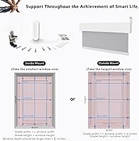 Vista 4 de M-ANSNIX - Persianas inteligentes sin taladro, persianas enrollables opacas con control remoto inalámbrico, persianas automáticas para ventanas