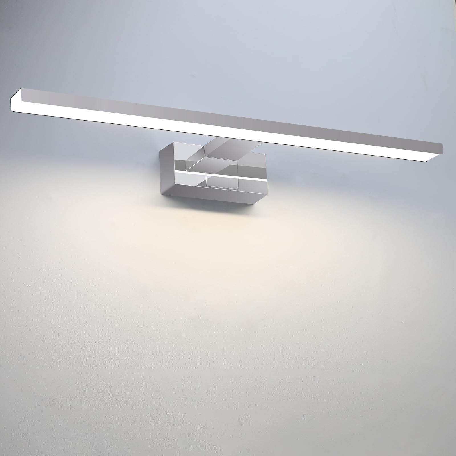 Spiegelleuchte Bad Led Spiegellampe - 12W Wandlampe Badezimmer Lampe | Neutralweiße Lichtfarbe 4000K Spiegel Wandleuchte 60cm Modern Chrom Badlampe Spiegelschrank Beleuchtung