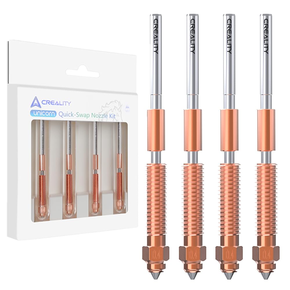 Creality Boquillas K1C de actualización oficial, kit de boquillas de impresora 3D de intercambio rápido, aleación de cobre y boquilla de acero endurecido adecuado para impresoras 3D Creality K1C/Ender