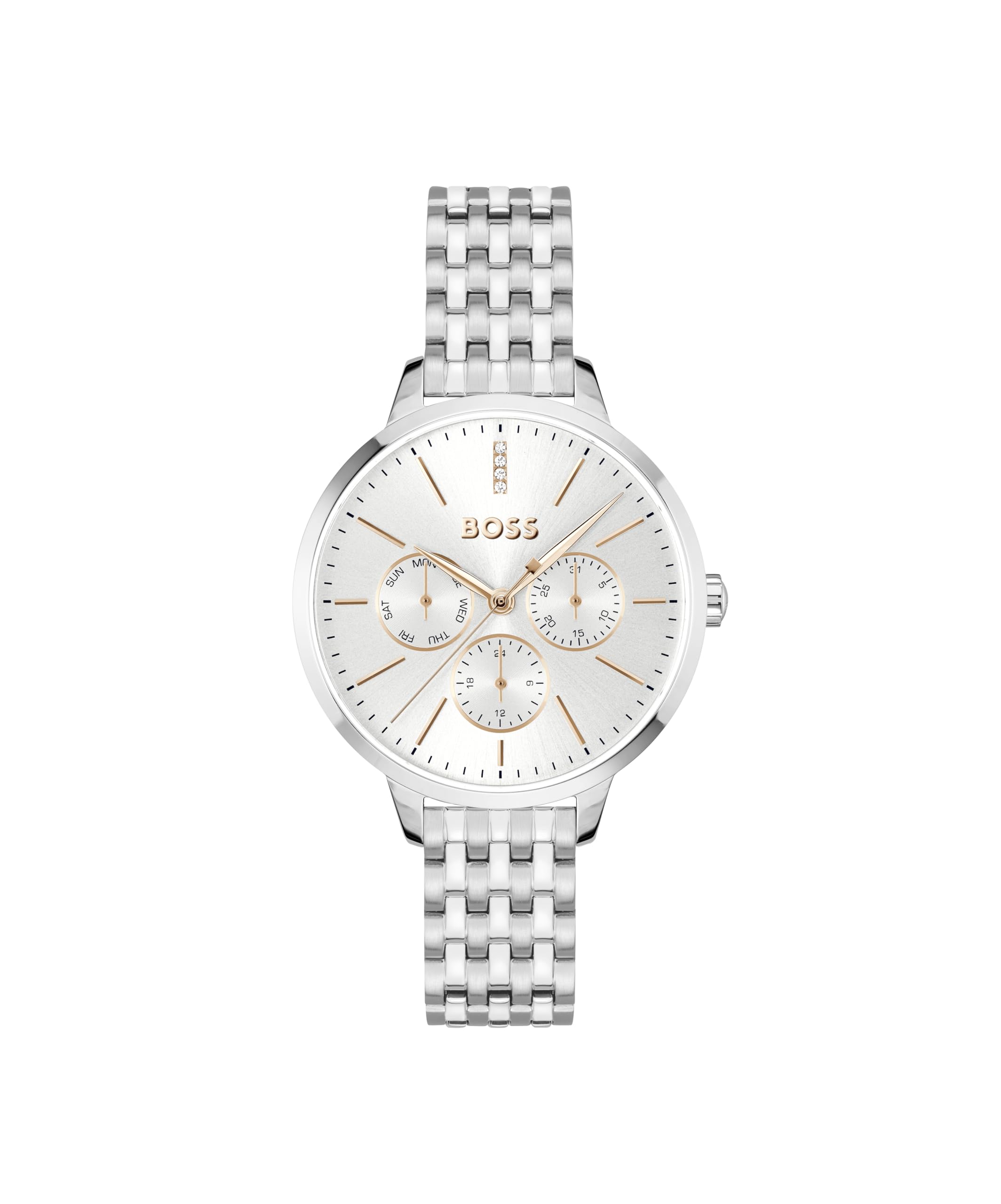 BOSS Analogue Multifunction Quartz Watch for Women Symphony LE Collection with Silver Stainless Steel Bracelet - 1502781