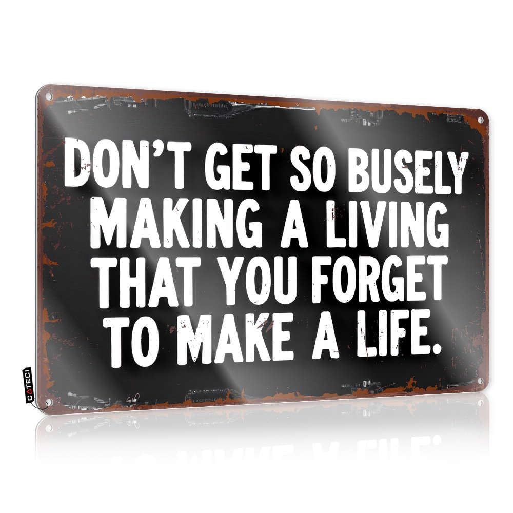 Rustic Horseshoe Decor Sign Cars Room For Metal Wall : Decorative Art Indoor & Outdoor/Retro Farmhouse Hanging Use | Don't Get So Busily Making A Living That You Forget To Make(30X40CM)