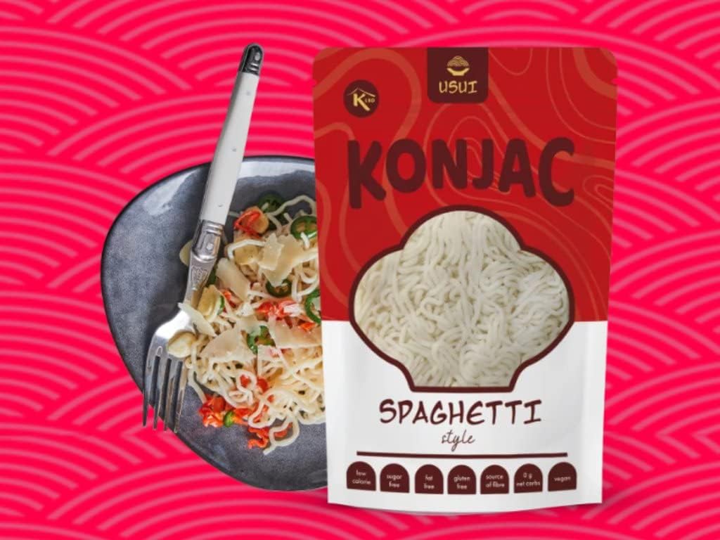 USUI Spaghetti di Konjac 20 pezzi –Shirataki pasta di Konjac | Low Carb | Keto | senza glutine | ipocalorico|dieta chetogenicaa (20×270g)
