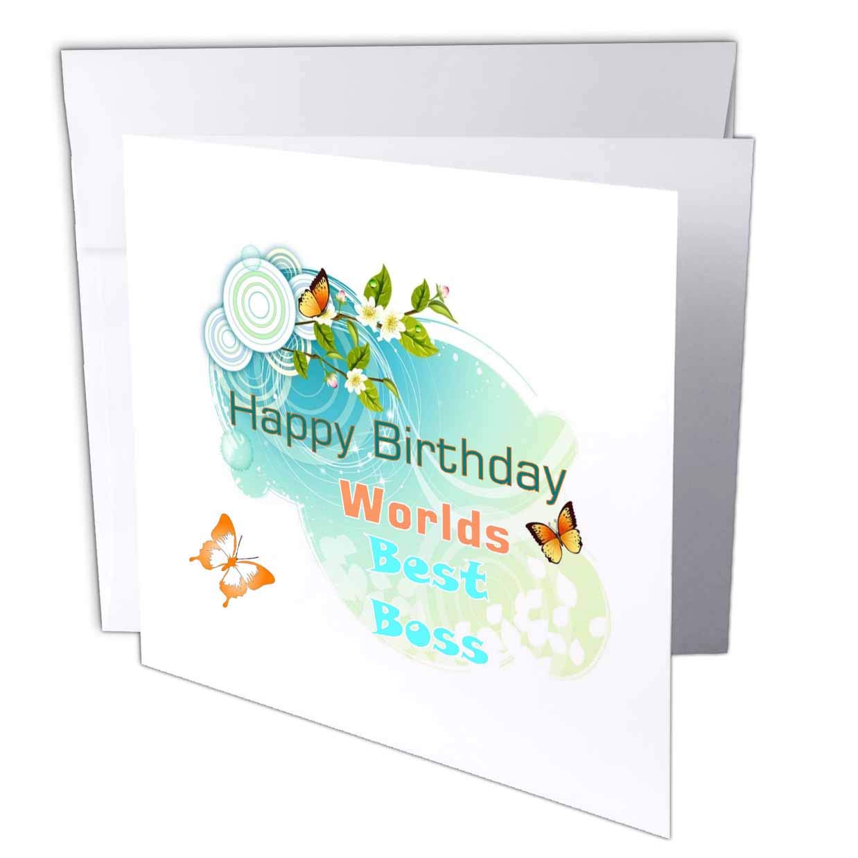 3drose Image De Joyeux Anniversaire Pour Boss Femelle Avec Des Papillons Carte De Vœux 15 2 X 15 2 Cm Single Gc 5 Amazon Fr Fournitures De Bureau