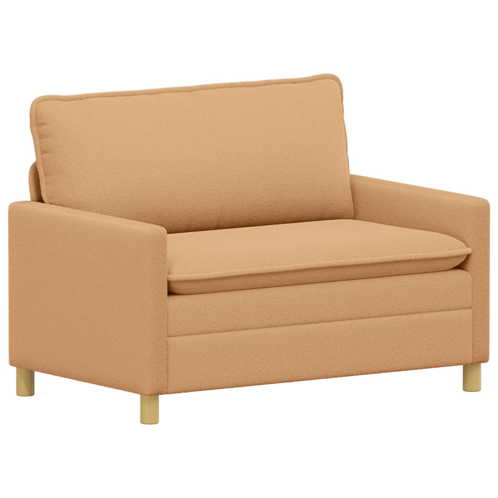 Sofá moderno de 2 plazas beige para crear un rincón de lectura acogedor y luminoso en casa