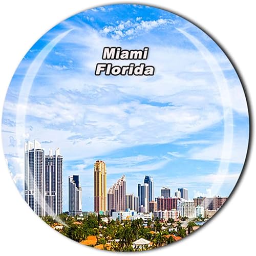 Miami Florida USA Nevera Imán Recuerdo Regalo Crystal Magnetic Sticker Collection