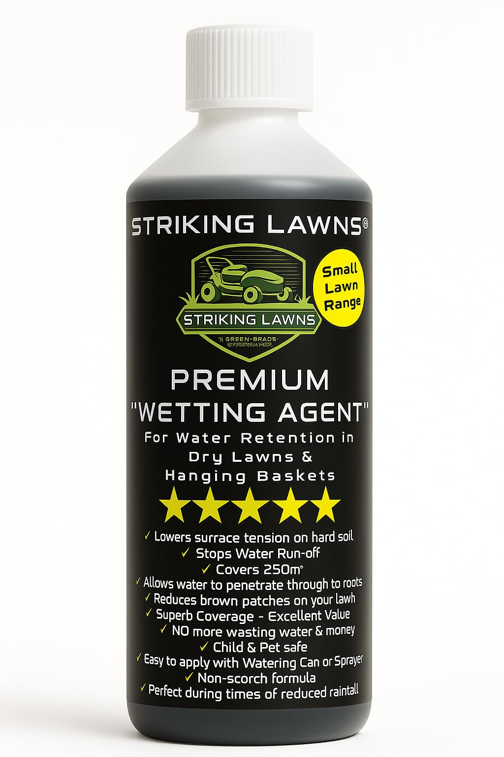 Premium Lawn Wetting Agent by STRIKING LAWNS® – Improves Water Penetration & Fertiliser Absorption – Hydrates Dry Soil