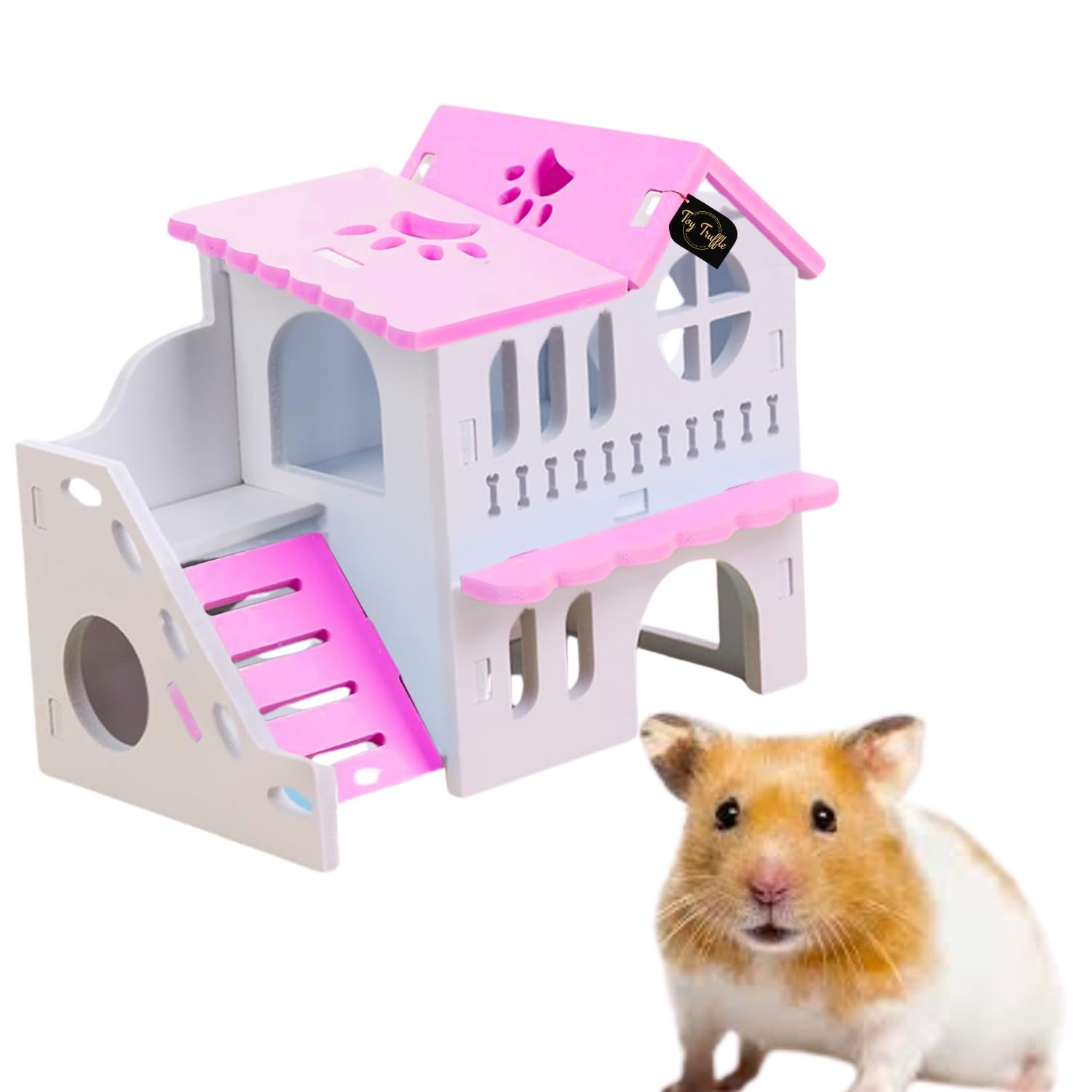 Toy Truffle Hamster Foam Swiss Villa House | Cozy Hideout Hut for Mice, Gerbils