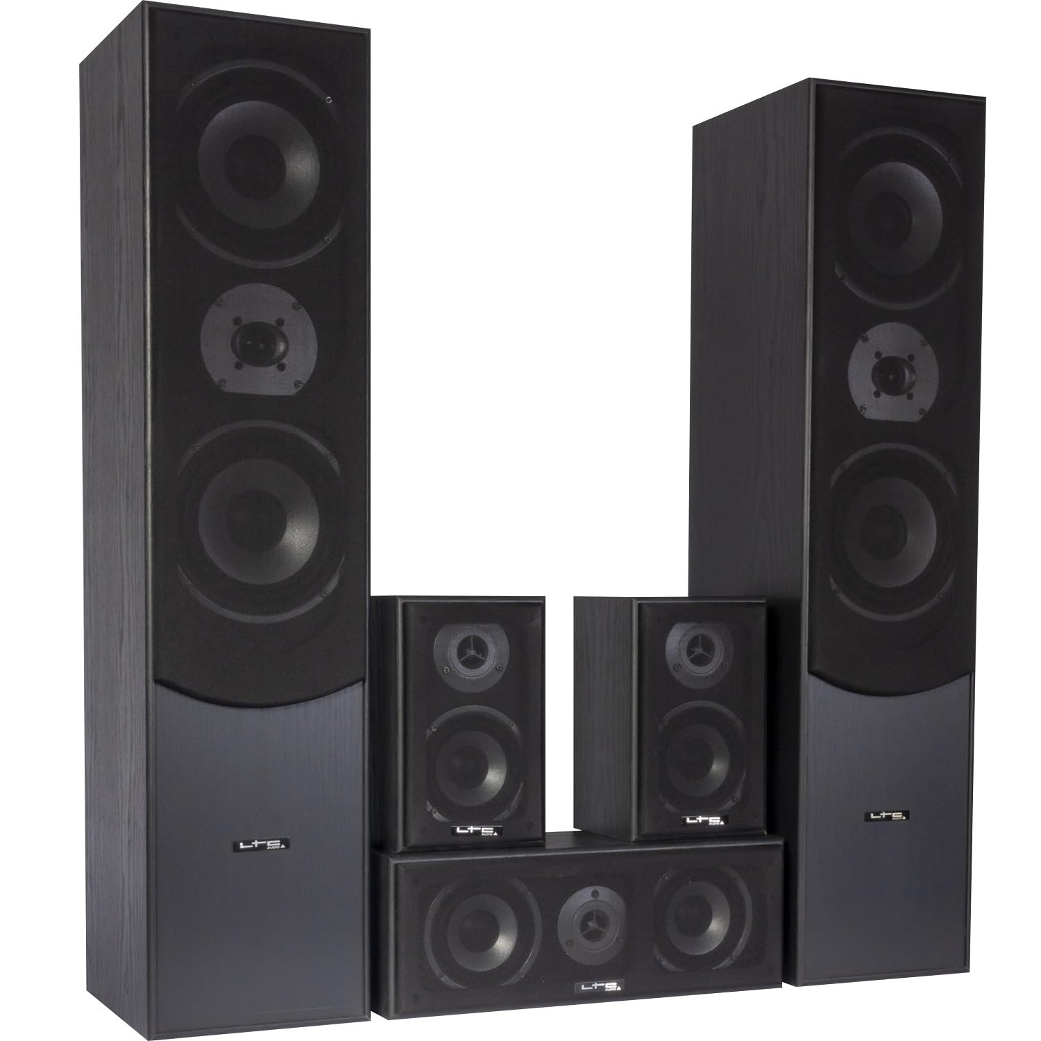 Lotronic E1004BL - Sistema Diffusori 5.1 Home Theatre Hi-Fi, 1150 Watt potenza maxima, Bass Reflex, Nero