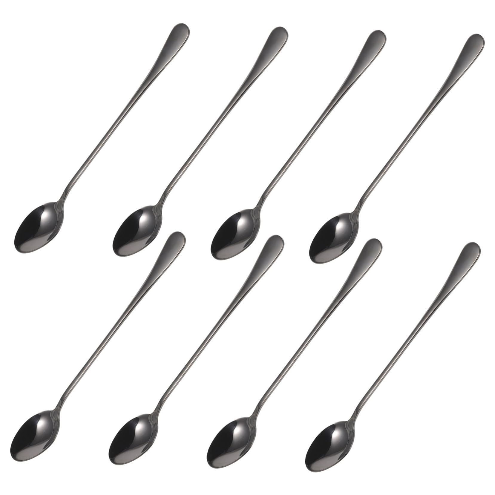 PRETYZOOM Piezas Beber Cucharas Cuchara De Mezcla Cuchara Para Helado Cucharas De Sopa De Pastel Portátiles Exquisitas De Cafe Cucharada De Helado Black Acero Inoxidable