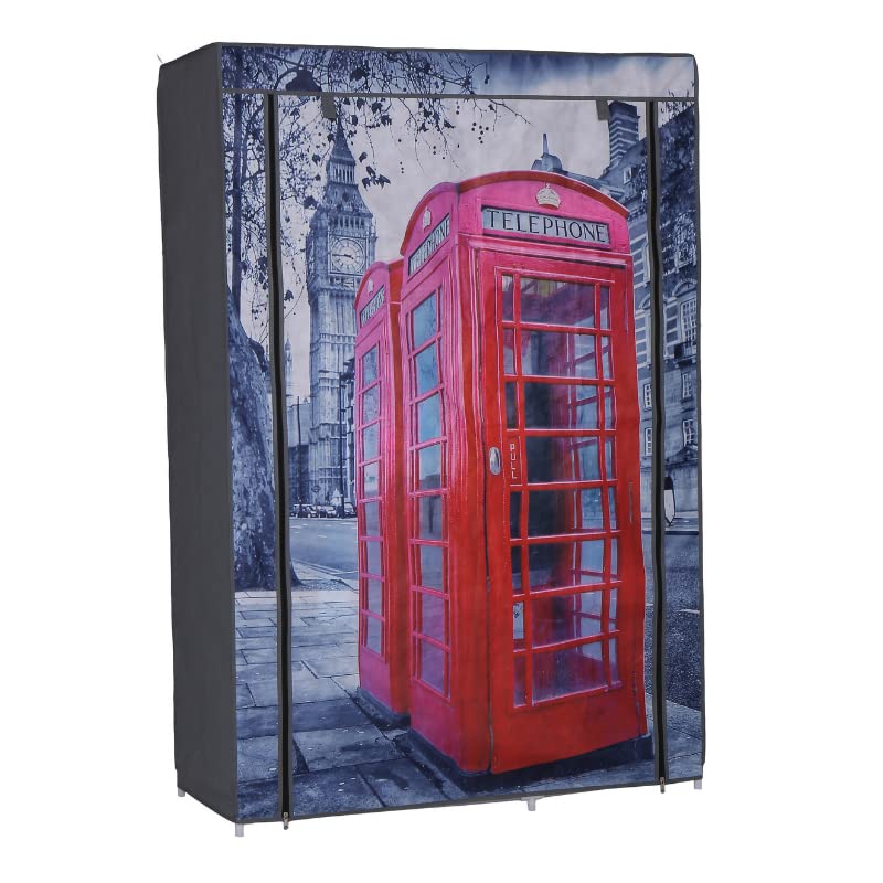 Miroytengo Armoire de garde-robe Londres avec structure métallique et design en tissu 158x105x45