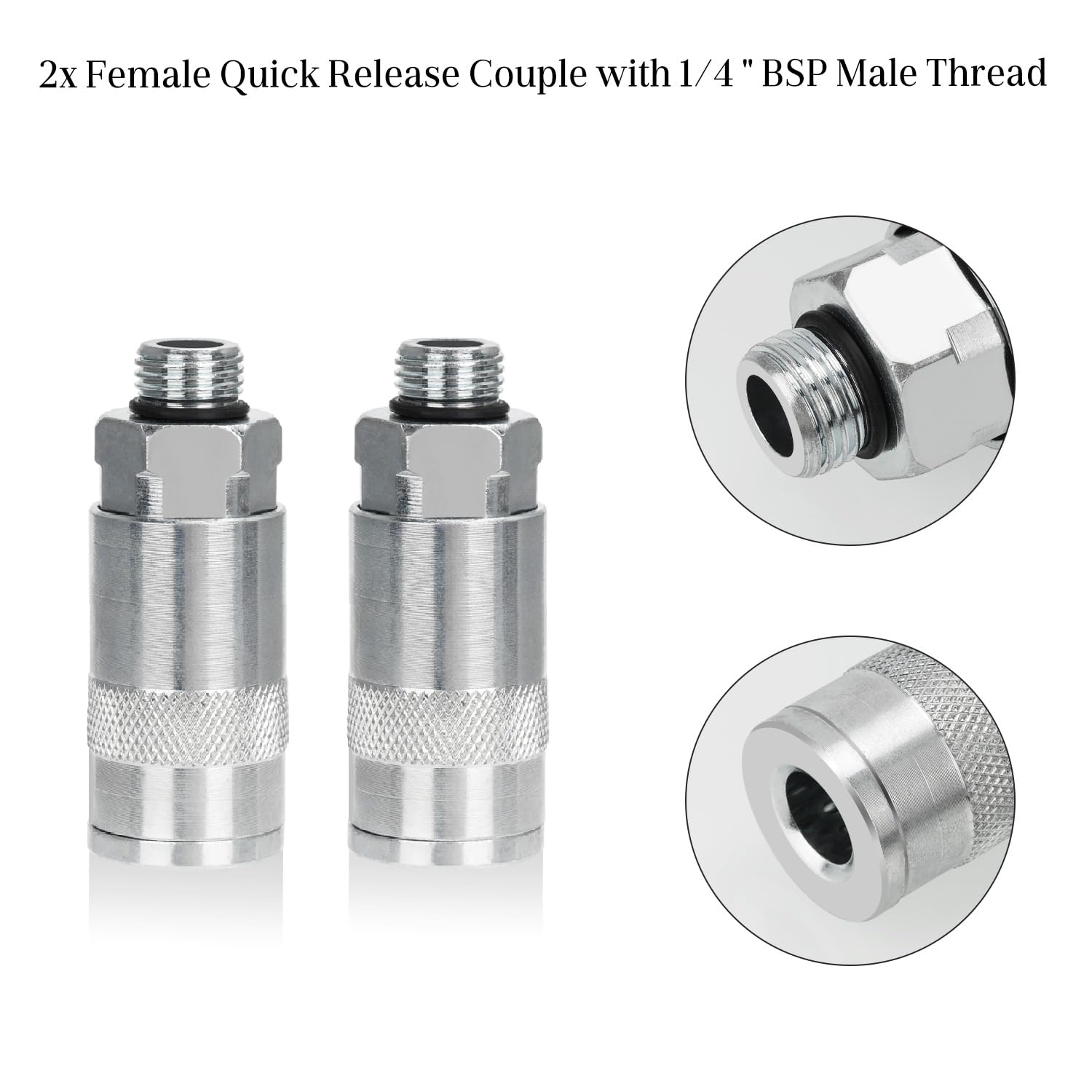 Noosverl 1/4" BSP Airline Hose Connectors 3 Way Quick Release Connectors Y Splitter Airline Coupling 1/4" BSP Air Line Fittings Male/Female Thread Quick Release Coupler for Air Lines Compressors - Image 4